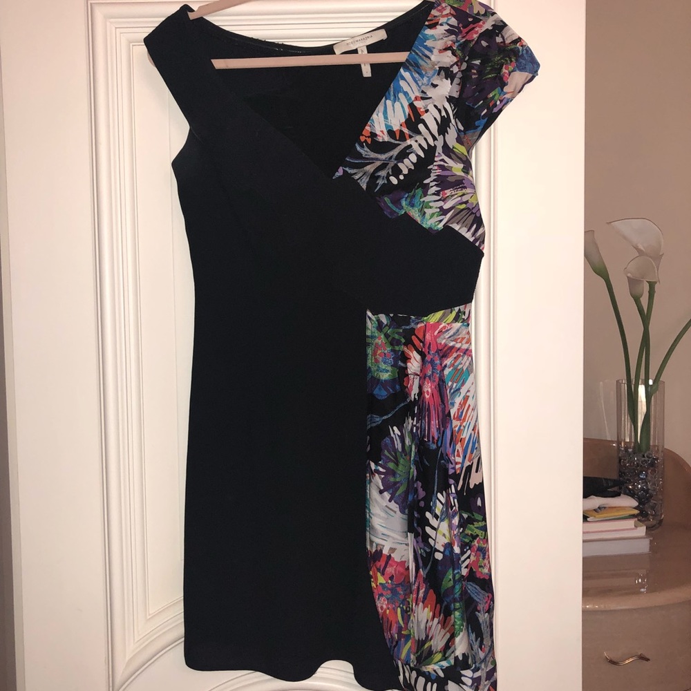 Black dress with chiffon details